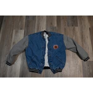 Vintage Looney Tunes Denim Varsity Jacket Warner Bros Studio Store Large